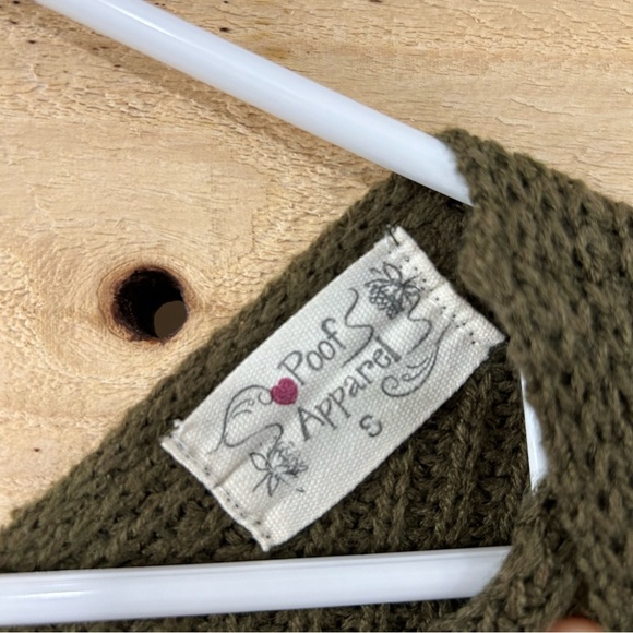 Proof Apparel, cropped sweater, cableknit, green, excellent condition, small - Picture 5 of 7